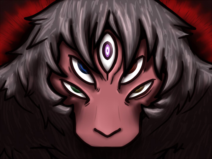 A monkey looking determined